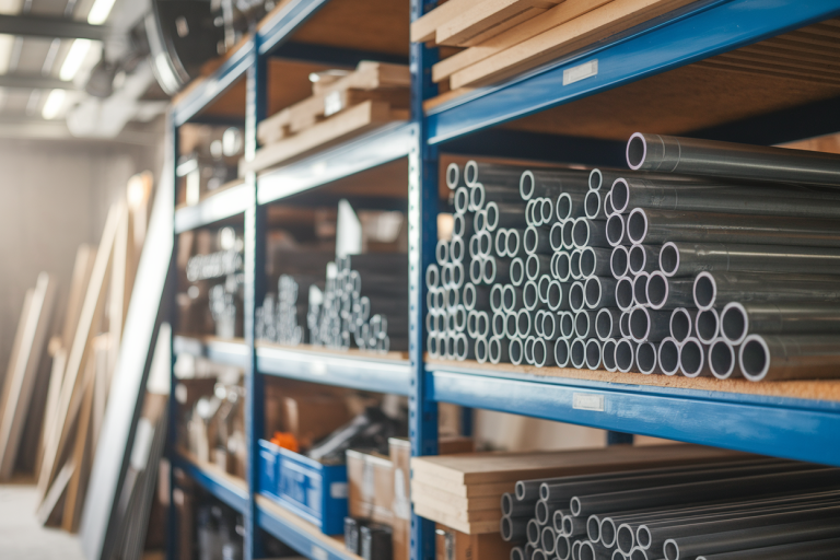 garage-etageres-planches-tuyaux