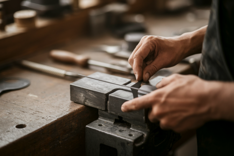 gros-plan-mains-artisan-metal-etau