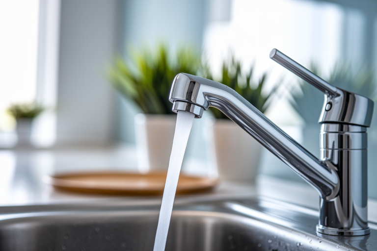 gros-plan-robinet-moderne-eau-cuisine