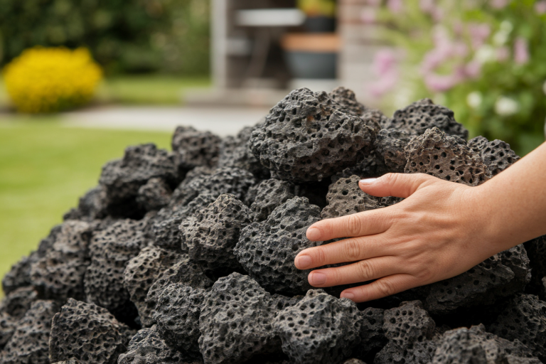 main-pouzzolane-jardin-flou