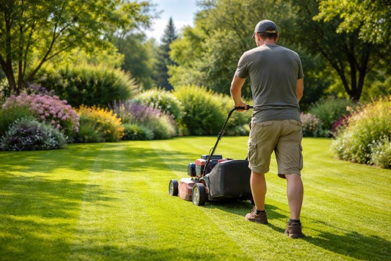 homme-tondeuse-jardin-pelouse-arbres