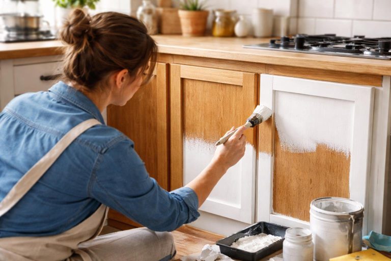 personne-peignant-meuble-cuisine-bois